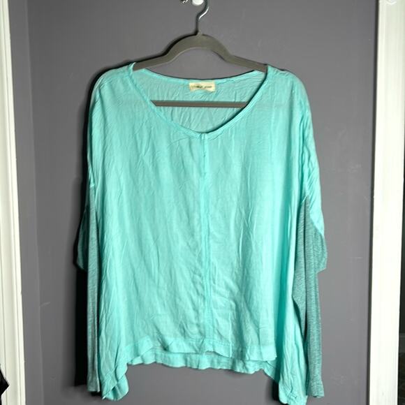 Cloth & Stone Teal Lightweight Oversized Top Size Medium - Picture 7 of 7